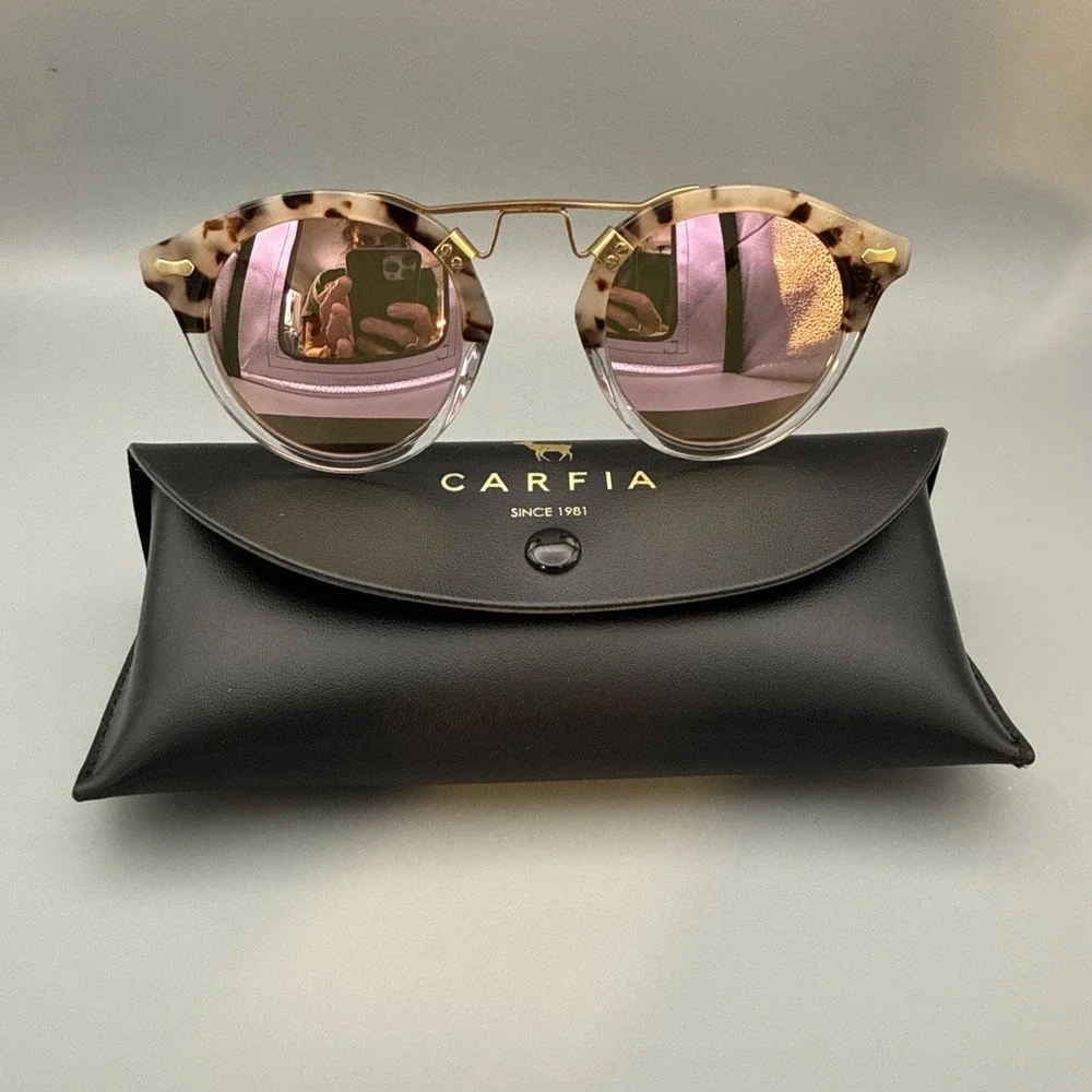 Carfia Ca5395 Authentic tortoise Italian Sunglasses 46-23-145 & Case & Cloth NWT